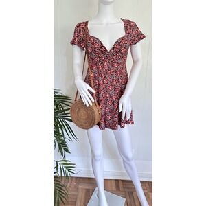 Urban Outfitters Floral Sweetheart Neckline Romper - XS